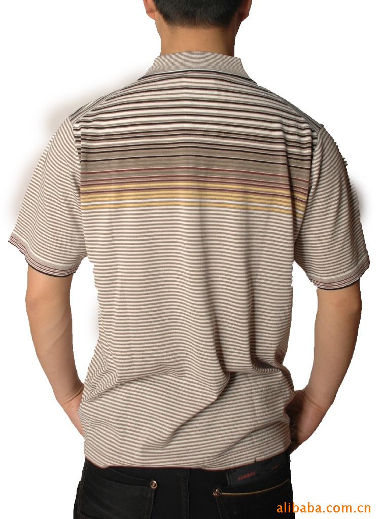绝对正品2010男装三利桑蚕丝条纹翻领短袖t恤 228.00,218.00,190.