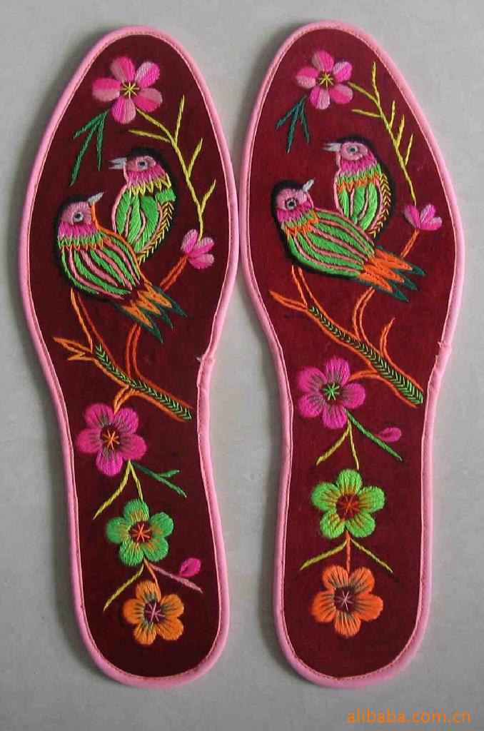 陕西民间十字绣鞋垫图片